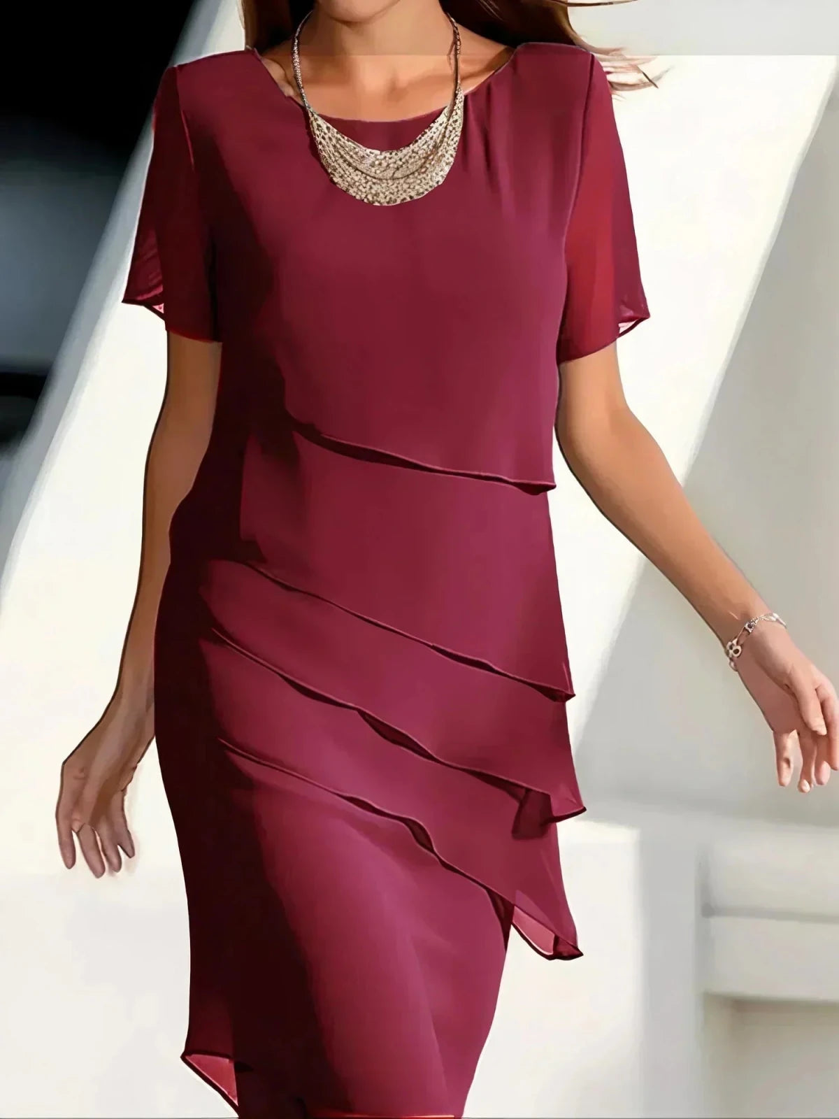 Miss | Jurk Dames Midi Figuurvriendelijk - Viscose - Miss Madera