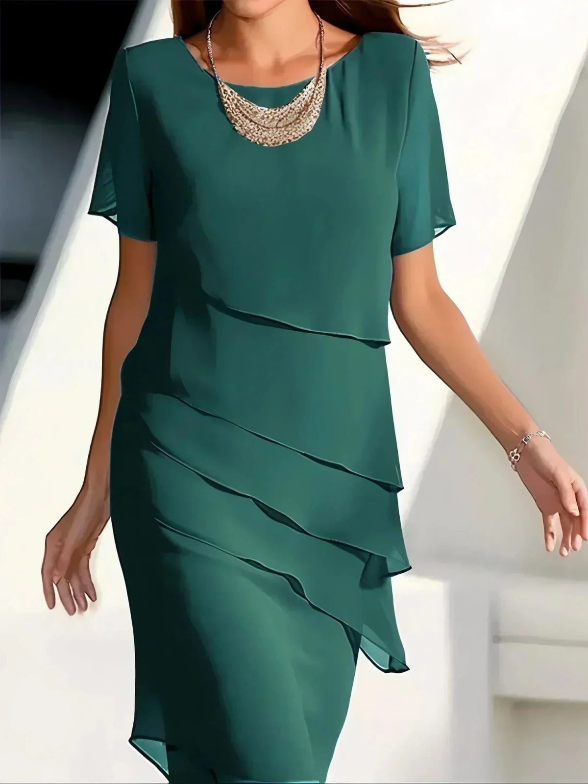 Miss | Jurk Dames Midi Figuurvriendelijk - Viscose - Miss Madera