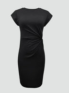 Miss | Jurk Dames Midi Fitted Ruched Knot - Viscose - Miss Madera MIS-ON0K4U
