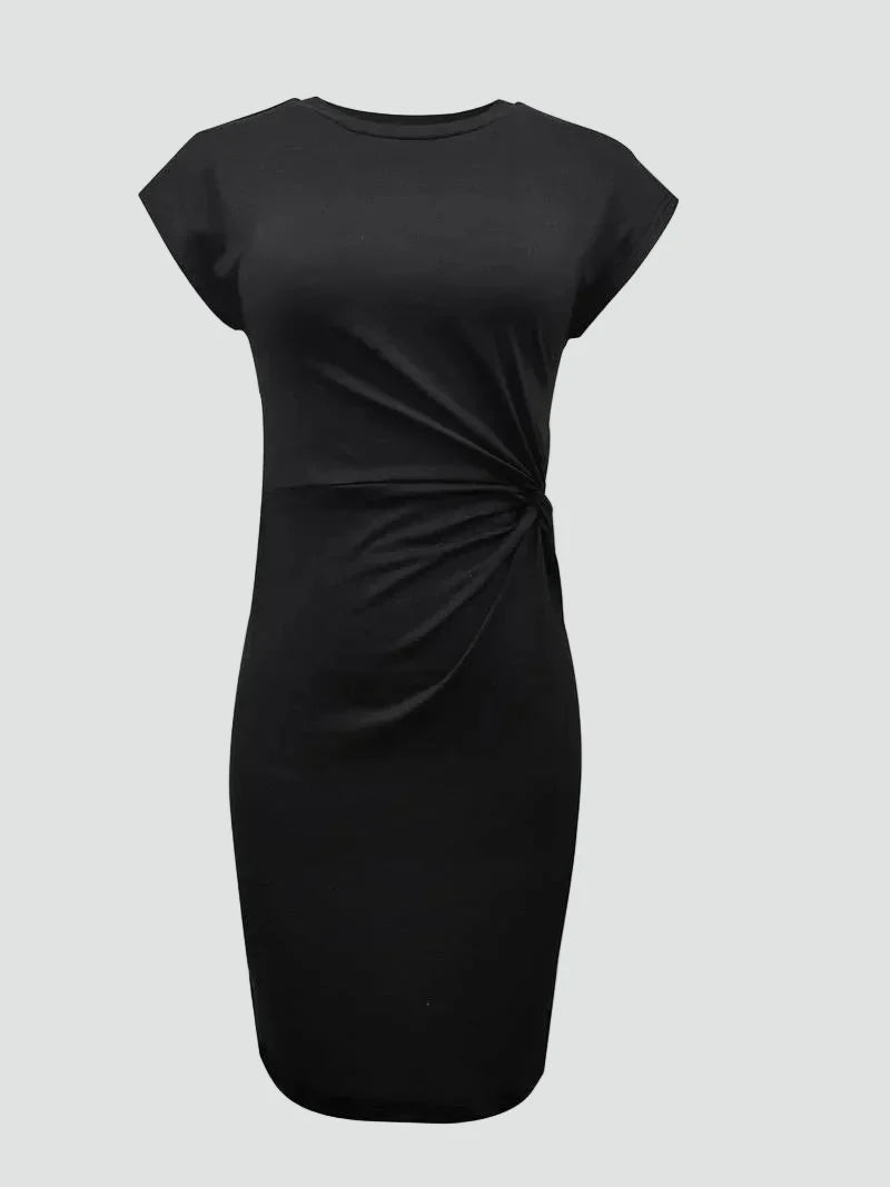 Miss | Jurk Dames Midi Fitted Ruched Knot - Viscose - Miss Madera MIS-ON0K4U