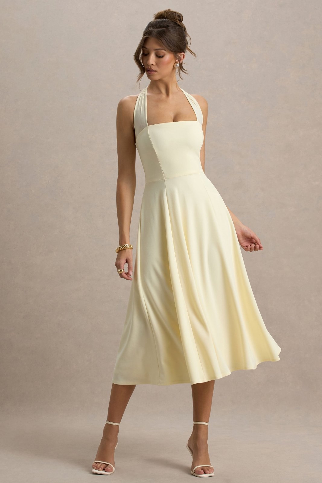 Miss | Jurk Dames Midi Halter Skater - Scuba Crêpe - Miss Madera MIS-FXC1NC