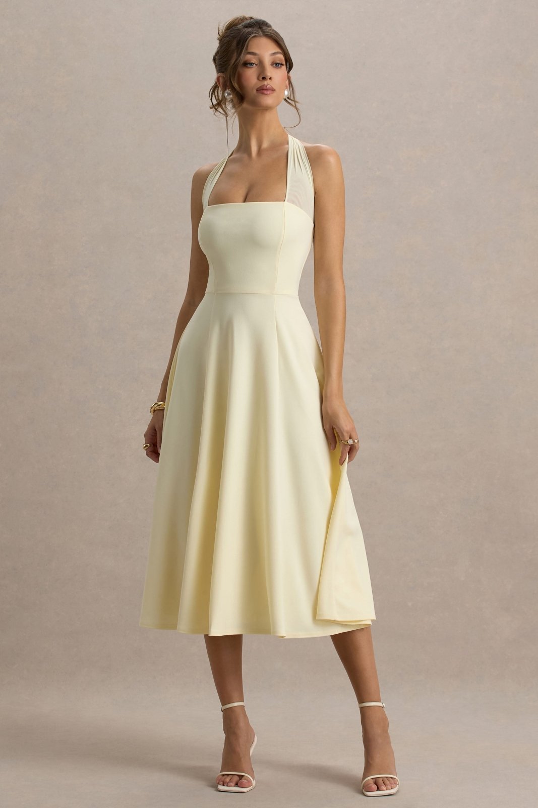 Miss | Jurk Dames Midi Halter Skater - Scuba Crêpe - Miss Madera MIS-FXC1NC