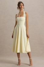 Miss | Jurk Dames Midi Halter Skater - Scuba Crêpe - Miss Madera MIS-FXC1NC