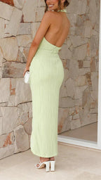 Miss | Jurk Dames Midi Halter Wikkel - Gerib - Miss Madera MIS-S021PI