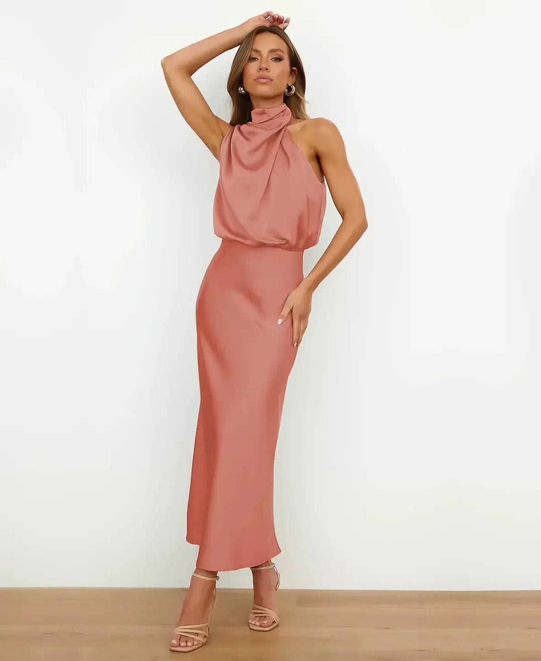Miss | Jurk Dames Midi Hoge Taille - Katoenblend - Miss Madera MIS-C9VMQZ
