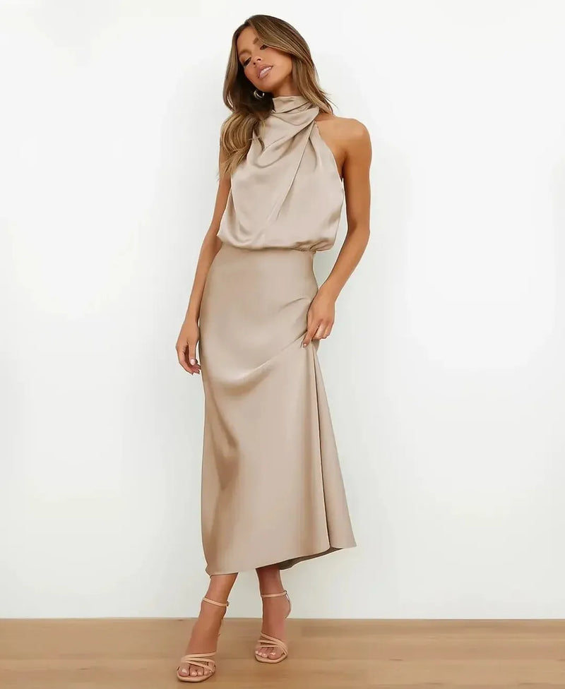 Miss | Jurk Dames Midi Hoge Taille - Katoenblend - Miss Madera MIS-OSCZPP