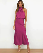 Miss | Jurk Dames Midi Hoge Taille - Katoenblend - Miss Madera MIS-TTZ1G9