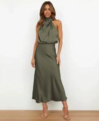 Miss | Jurk Dames Midi Hoge Taille - Katoenblend - Miss Madera MIS-TTZ1G9