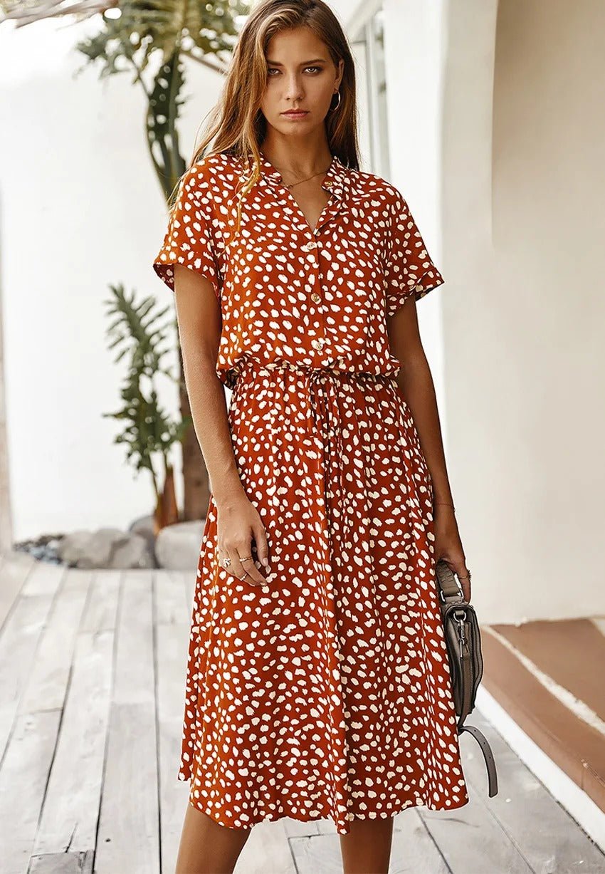 Miss | Jurk Dames Midi - Katoen - Miss Madera