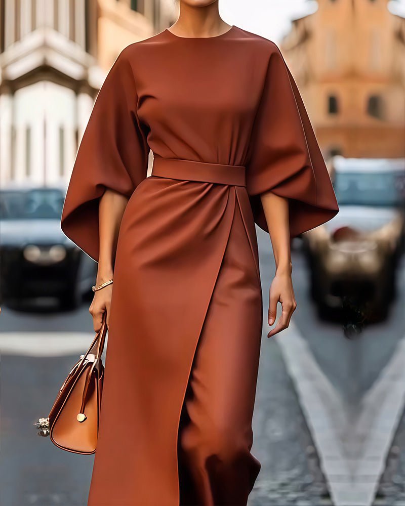 Miss | Jurk Dames Midi Kimono Wikkel - Viscose - Miss Madera MIS-LYY88Y
