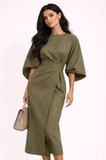 Miss | Jurk Dames Midi Kimono Wikkel - Viscose - Miss Madera MIS-IMZRUO
