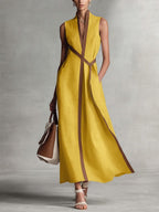 Miss | Jurk Dames Midi - Linnen - Miss Madera MIS-F51662