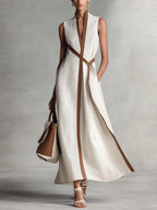 Miss | Jurk Dames Midi - Linnen - Miss Madera MIS-3F23A9