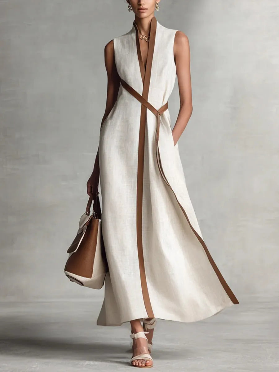Miss | Jurk Dames Midi - Linnen - Miss Madera MIS-3F23A9
