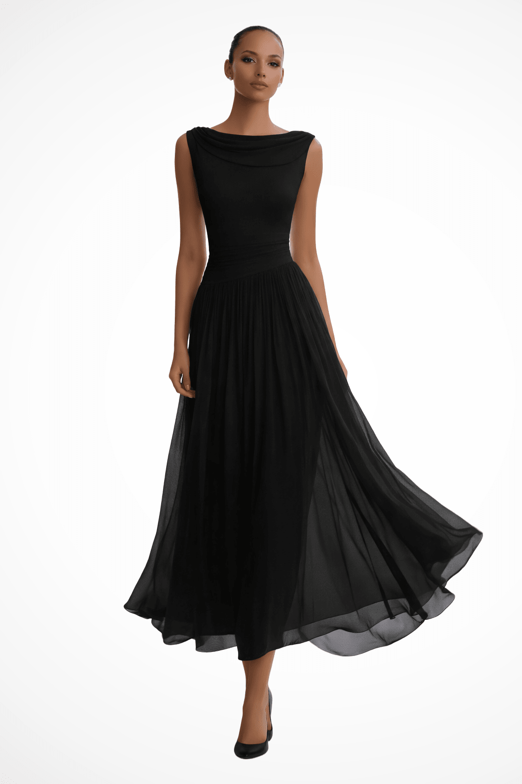 Miss | Jurk Dames Midi Mouwloos Geplisseerd - Polyester - Miss Madera MIS-E2ADYR