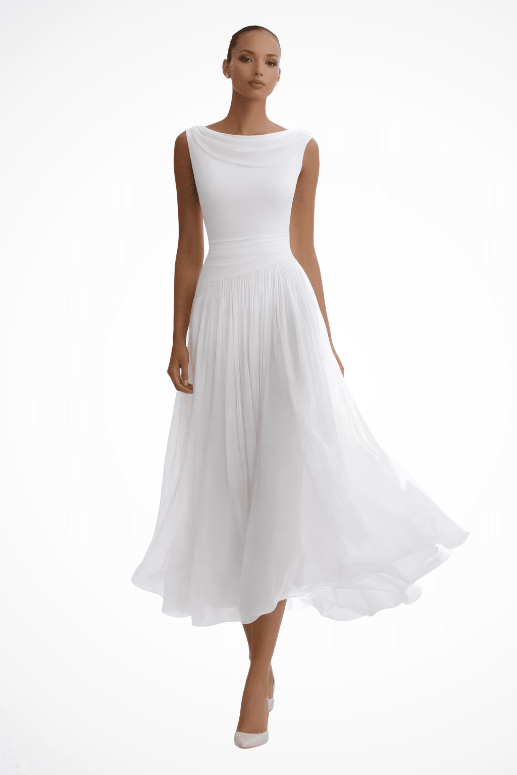 Miss | Jurk Dames Midi Mouwloos Geplisseerd - Polyester - Miss Madera MIS-KIRHH6