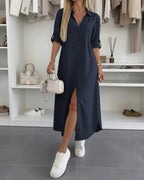Miss | Jurk Dames Midi Oversized - Katoen - Miss Madera MIS-114DF3