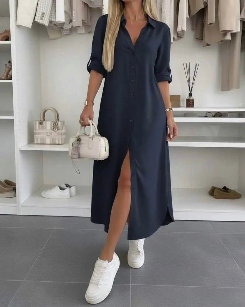 Miss | Jurk Dames Midi Oversized - Katoen - Miss Madera MIS-114DF3