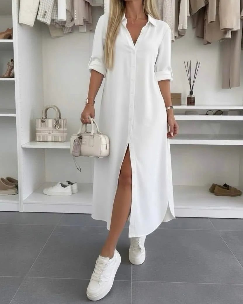 Miss | Jurk Dames Midi Oversized - Katoen - Miss Madera MIS-AAF09B