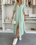 Miss | Jurk Dames Midi Oversized - Katoen - Miss Madera MIS-D81D12