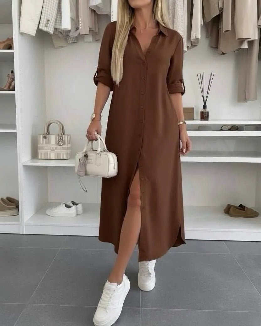 Miss | Jurk Dames Midi Oversized - Katoen - Miss Madera MIS-1516CD