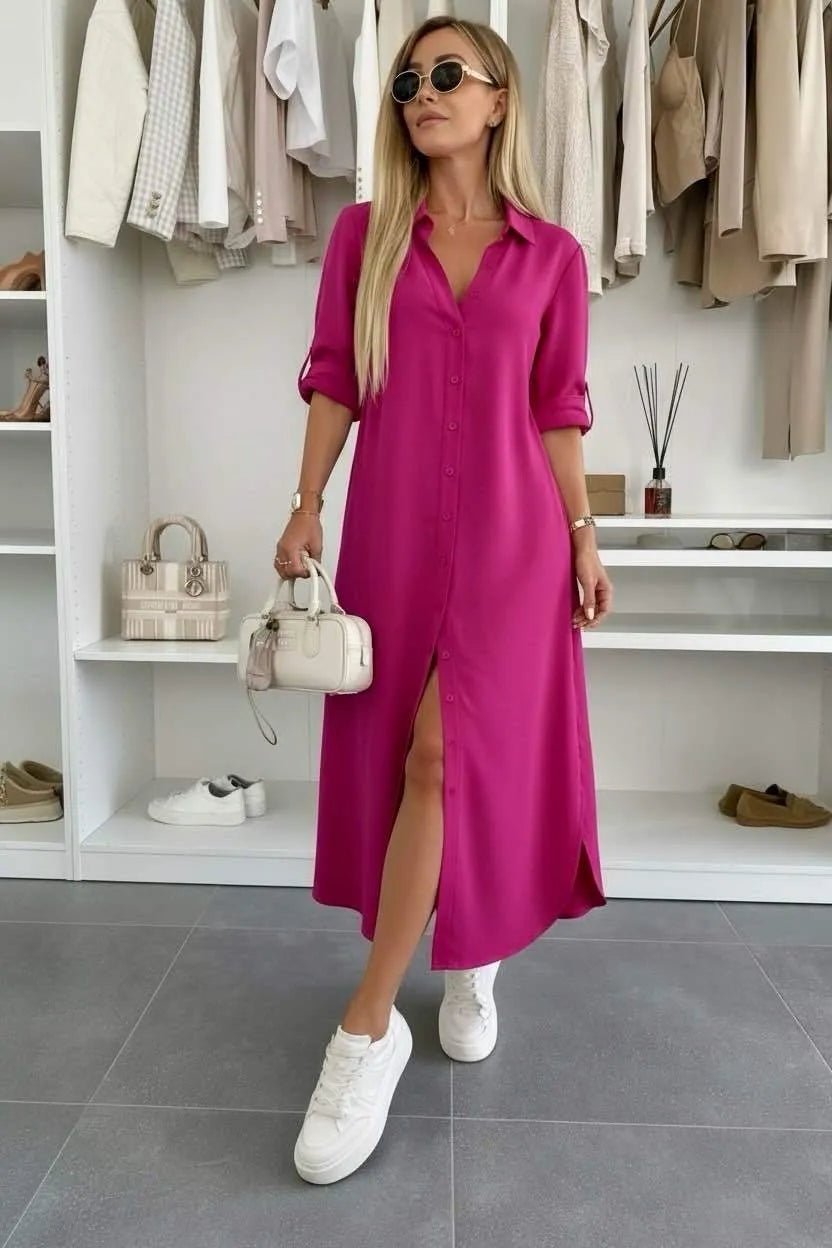 Miss | Jurk Dames Midi Oversized - Katoen - Miss Madera MIS-D9FCA4