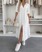 Miss | Jurk Dames Midi Oversized - Katoen - Miss Madera