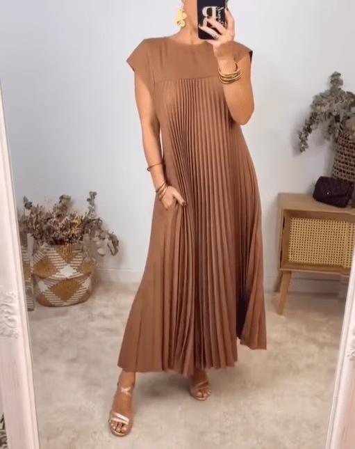 Miss | Jurk Dames Midi Plissé Elegant - Polyester - Miss Madera