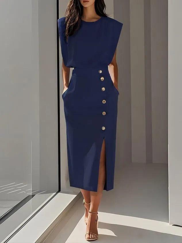 Miss | Jurk Dames Midi Relaxed - Polyester - Miss Madera MIS-00467F