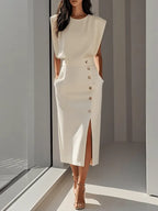 Miss | Jurk Dames Midi Relaxed - Polyester - Miss Madera MIS-B5F66D