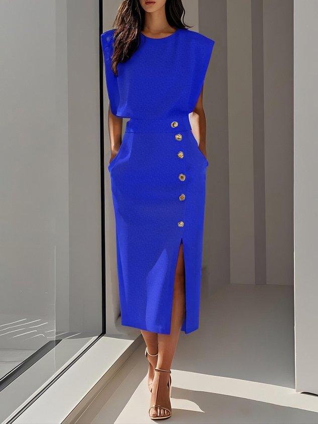Miss | Jurk Dames Midi Relaxed - Polyester - Miss Madera MIS-9CBA43