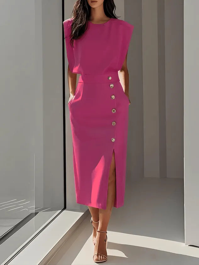 Miss | Jurk Dames Midi Relaxed - Polyester - Miss Madera MIS-30CFD2