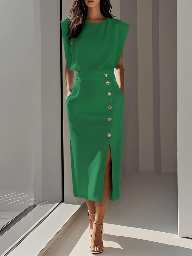 Miss | Jurk Dames Midi Relaxed - Polyester - Miss Madera MIS-EC5F22
