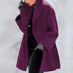 Miss | Jurk Dames Midi Ronde Hals Losvallend Eén Knoop - Polyester - Miss Madera MIS-8X40U8