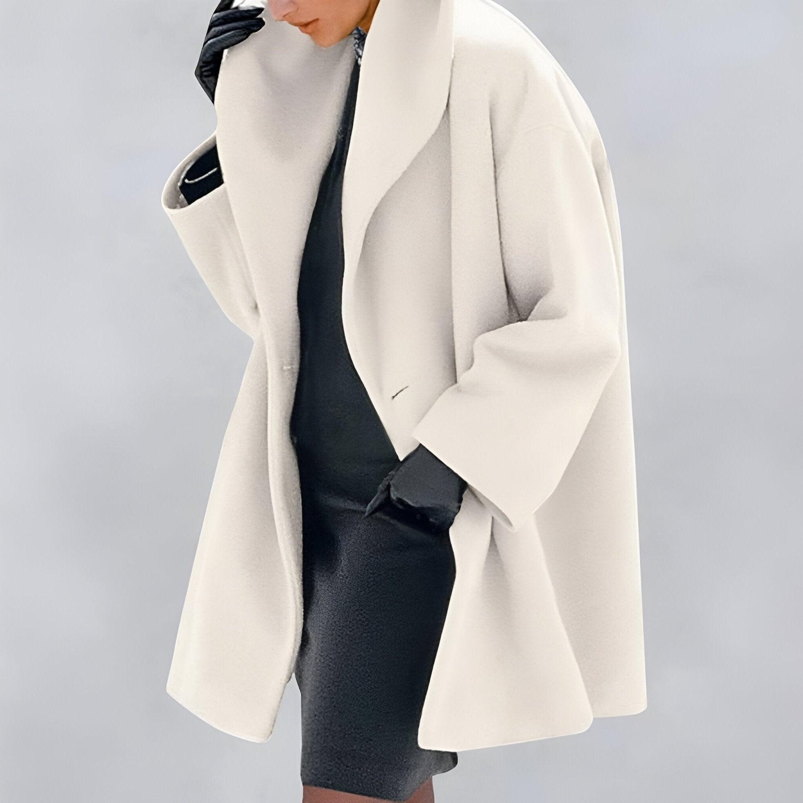 Miss | Jurk Dames Midi Ronde Hals Losvallend Eén Knoop - Polyester - Miss Madera MIS-Q0EH3W