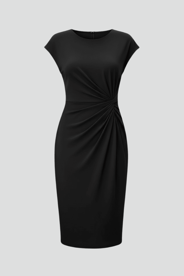 Miss | Jurk Dames Midi Ronde Hals Taille Ruches - Mix - Miss Madera MIS-5A9BE9