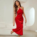 Miss | Jurk Dames Midi Spaghettibandjes - Satijn - Miss Madera MIS-24693F