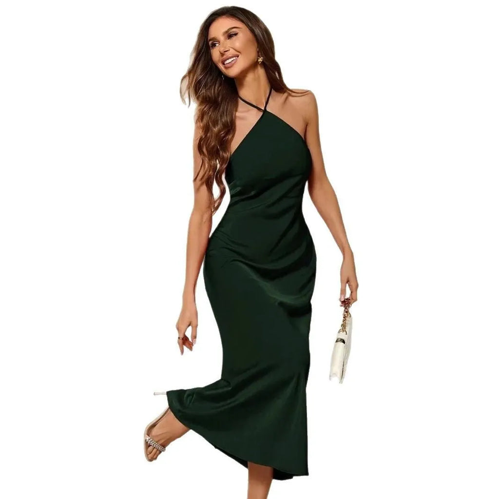 Miss | Jurk Dames Midi Spaghettibandjes - Satijn - Miss Madera MIS-883B92