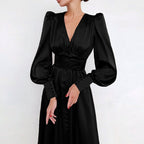 Miss | Jurk Dames Midi V-hals Knoopsluiting - Viscose - Miss Madera MIS-HYQQIF