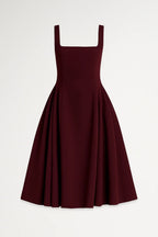 Miss | Jurk Dames Midi Vierkante Halslijn - Viscose - Miss Madera MIS-I7TMAW