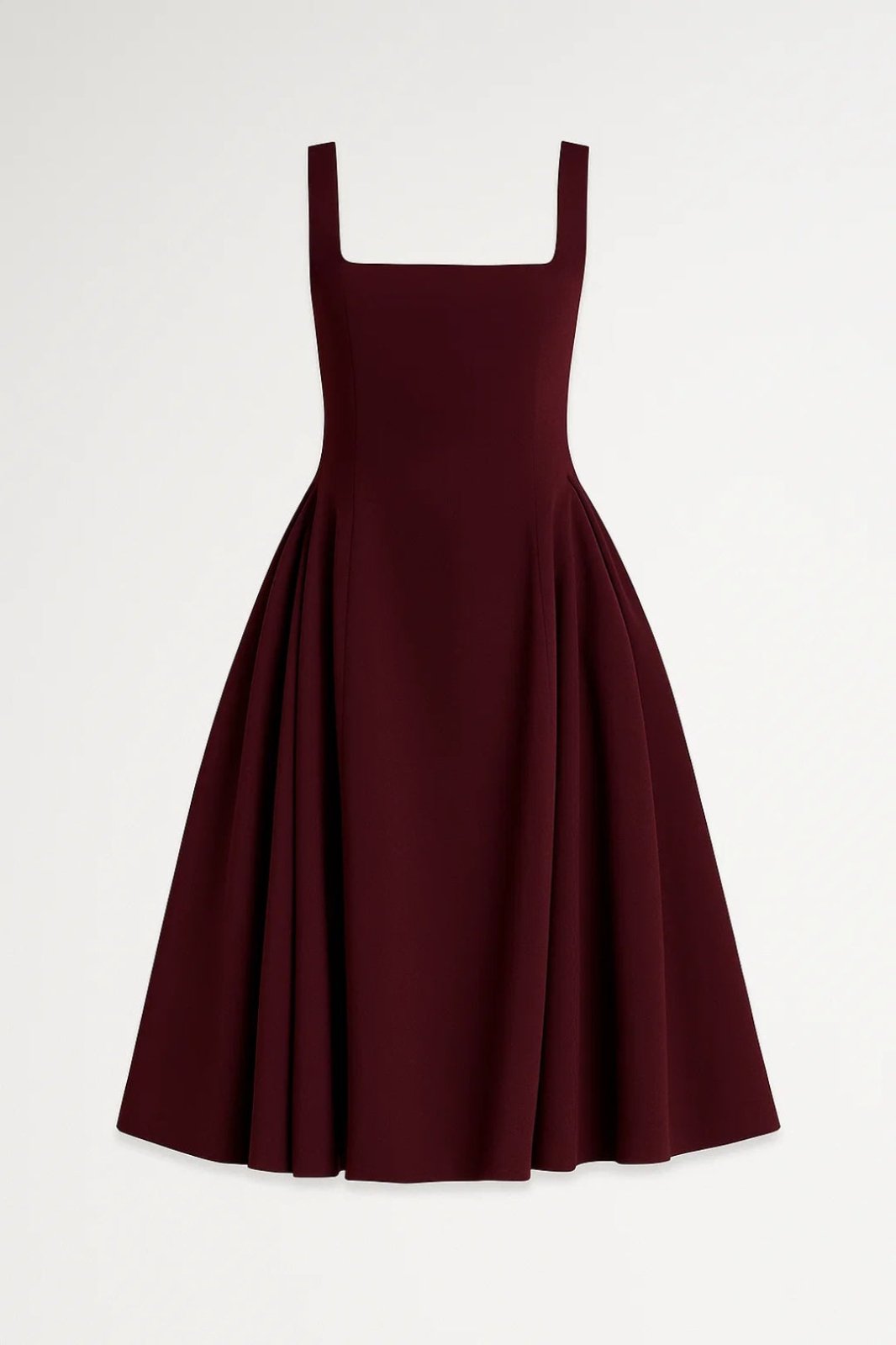 Miss | Jurk Dames Midi Vierkante Halslijn - Viscose - Miss Madera MIS-I7TMAW