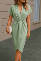 Miss | Jurk Dames Midi Wikkel Elegant - Polyester - Miss Madera