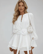 Miss | Jurk Dames Mini 3D Roos Riem - Chiffon - Miss Madera MIS-FG6UDU