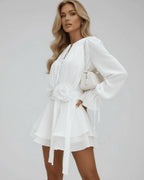 Miss | Jurk Dames Mini 3D Roos Riem - Chiffon - Miss Madera MIS-FG6UDU