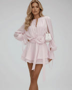 Miss | Jurk Dames Mini 3D Roos Riem - Chiffon - Miss Madera MIS-FVLUAJ