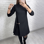 Miss | Jurk Dames Mini Cocktail Col Plooidetail - Miss Madera MIS-6PXRCO