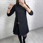 Miss | Jurk Dames Mini Cocktail Col Plooidetail - Miss Madera MIS-6PXRCO