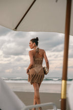 Miss | Jurk Dames Mini Halter Cover Up - Gehaakt - Miss Madera MIS-52A4BC