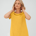 Miss | Jurk Dames Mini Korte Mouwen met Zakken - Lichtgewicht Stof - Miss Madera MIS-MAW92Z