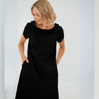 Miss | Jurk Dames Mini Korte Mouwen met Zakken - Lichtgewicht Stof - Miss Madera MIS-XJIYX4